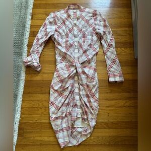 Veronica Beard / Della red plaid dress
